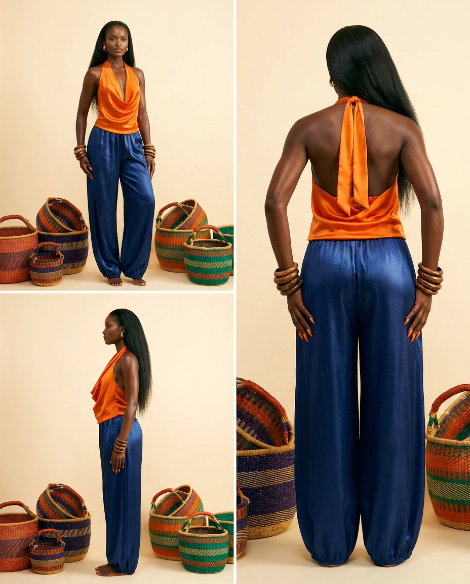 Nkusa Silk Blend Luxe Lounge Set - Elevated Comfort