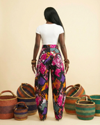 Oga Ankara High-Waisted Pants - Luxurious Flow & Comfort