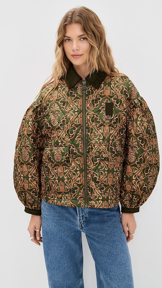 Barbour X Farm Rio Luisa Quilt Jacket
