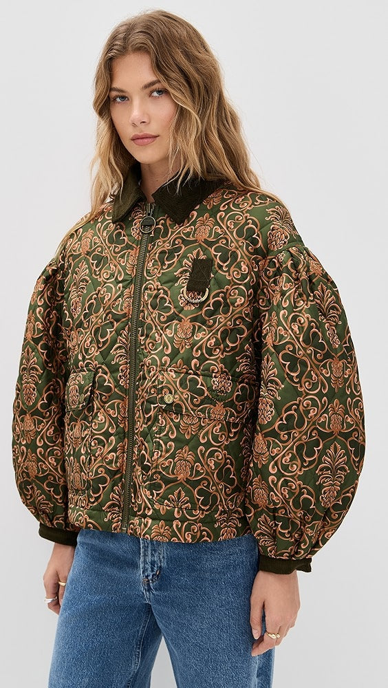 Barbour X Farm Rio Luisa Quilt Jacket