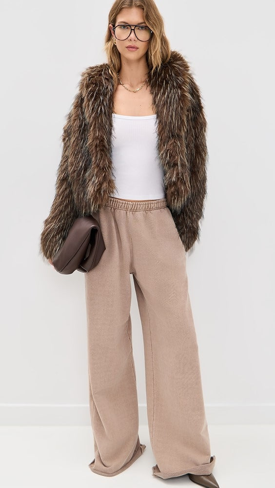 Brown Faux Fur Coat