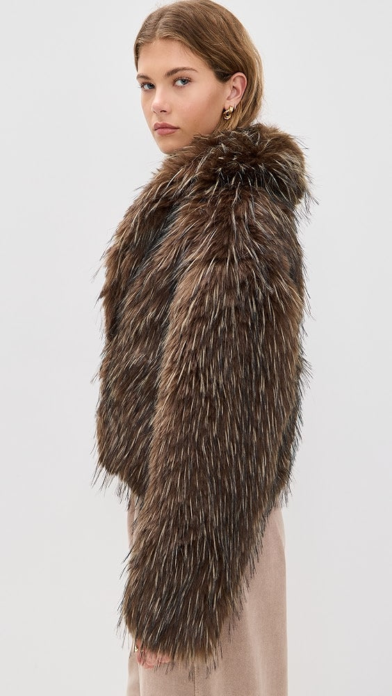 Brown Faux Fur Coat