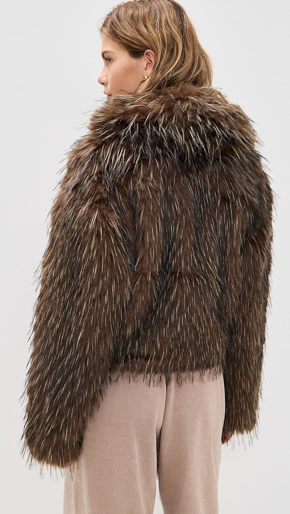 Brown Faux Fur Coat