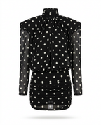 Audacious Polka Dot Mesh Mini Dress