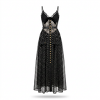 Audacious Polka Dot Mesh Maxi Dress