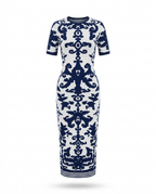 Confident Jacquard Bodycon Maxi Dress