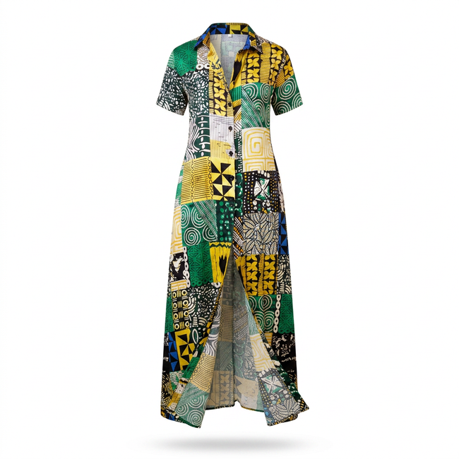Nwada Silk Ankara Kaftan Hover Image