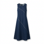 Women's Asymmetrical Denim Midi Dress