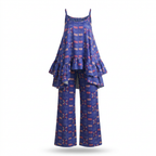 Ikuchi Ankara Faux Silk Tiered Camisole & Wide-Leg Trouser Set