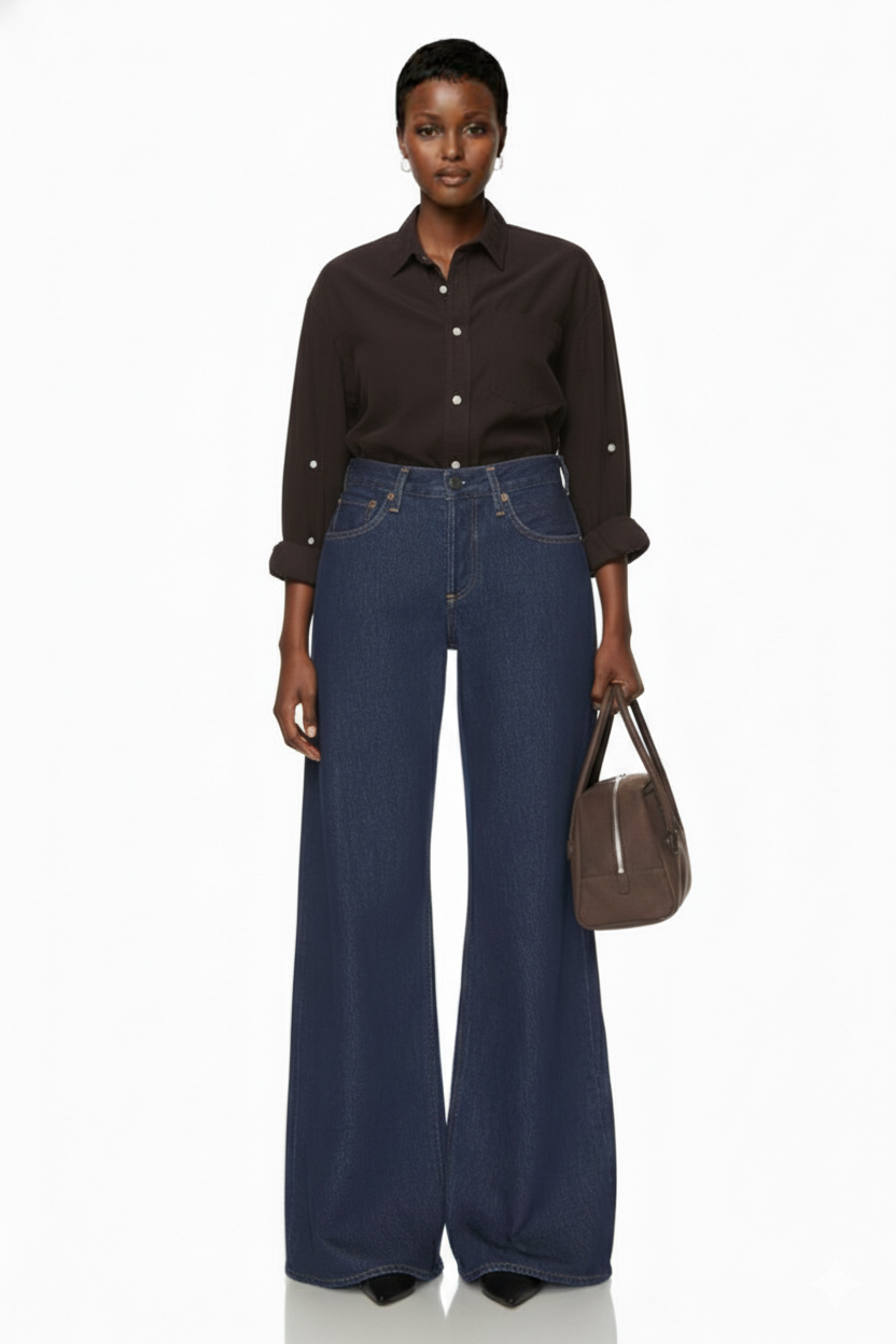 Dame High Rise Wide Leg Jeans