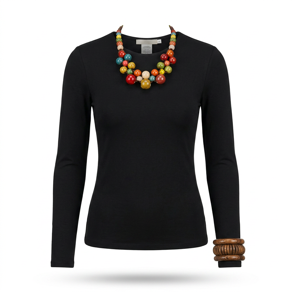 Boho Chic Multilayer Ceramic Necklace - Adjustable Vintage Statement Jewelry