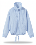 Refined Striped Drawstring Two-Piece Set