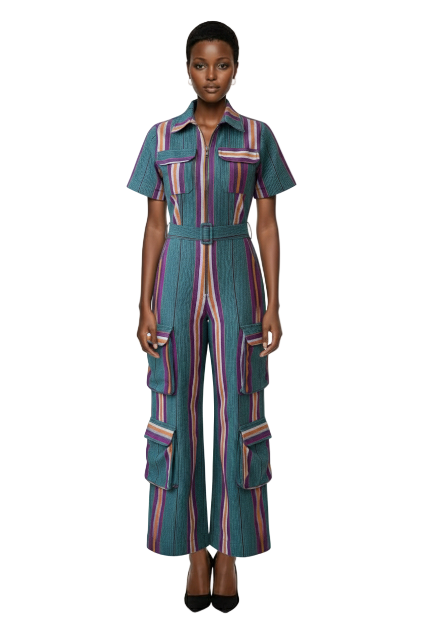 Achalugo Aso Oke Cargo Set - Blue + Purple