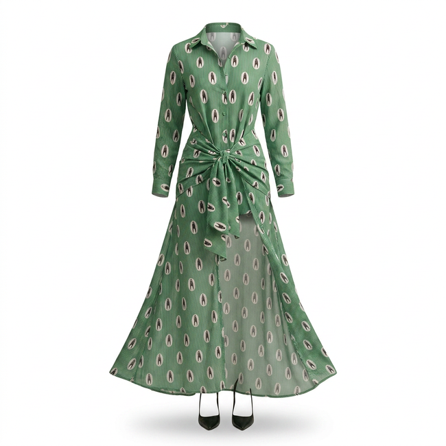 Igba Deconstructed Maxi Shirt Dress - Asymmetric & Sculpted Hover Image