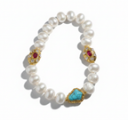 Worthy Gold-Plated Turquoise Pearl Necklace