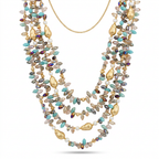 Abundant Multicolored Crystal Layered Necklace