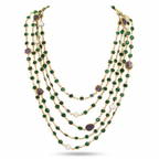 Mystic Gold Pearl Beaded Layered Necklace