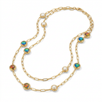 Magnetic Gold Beaded Pearl Necklace