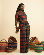 Ndemgbu Ankara Cotton Relaxed Palazzo Set - Elevated Comfort