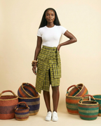 Nkata Aso oke Skirt - Front & Back Detail