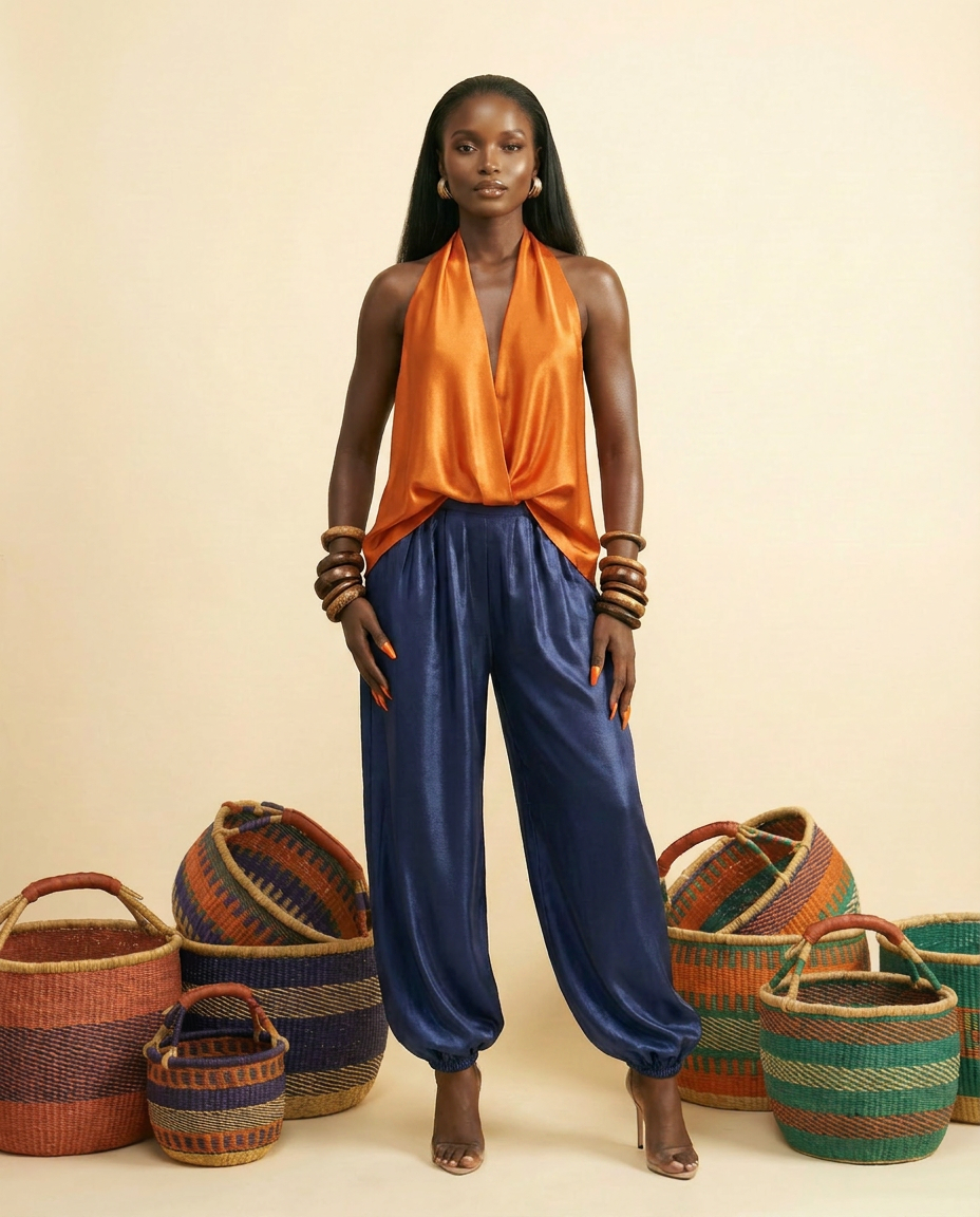 Nkusa Silk Blend Luxe Lounge Set - Elevated Comfort