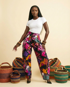 Oga Ankara High-Waisted Pants - Luxurious Flow & Comfort