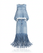Wild Heart Denim Fringe Two-Piece Set
