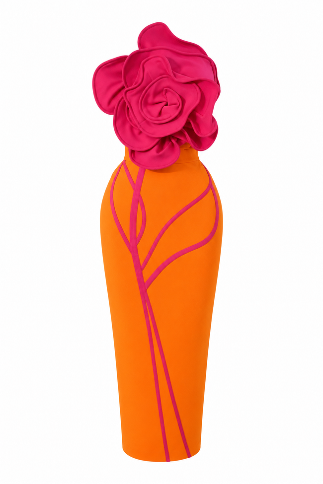 Vibrant Floral Strapless Maxi Dress Hover Image