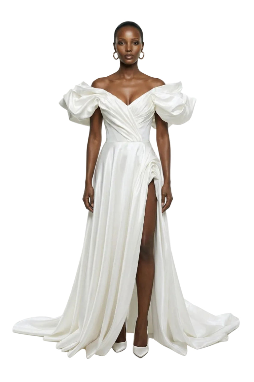 OFF-WHITE VOLUME SCULPTED GOWN | Monetre