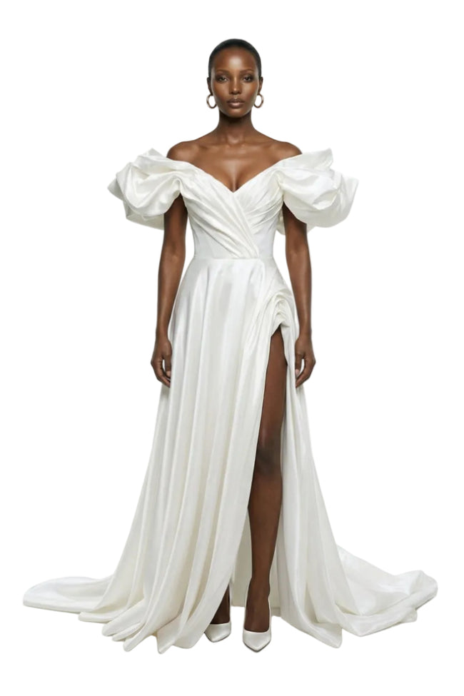 OFF-WHITE VOLUME SCULPTED GOWN | Monetre Hover Image