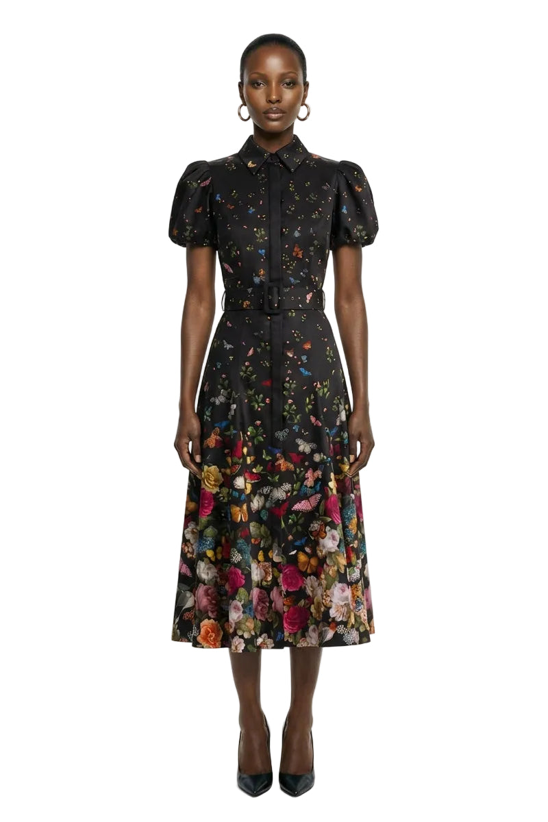 HENRIETTA BELTED MIDI DRESS