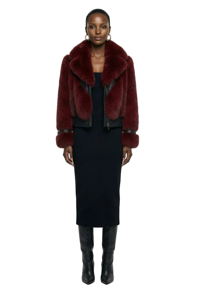 [PRE-ORDER]  Garnet Blaze Faux Fur Coat