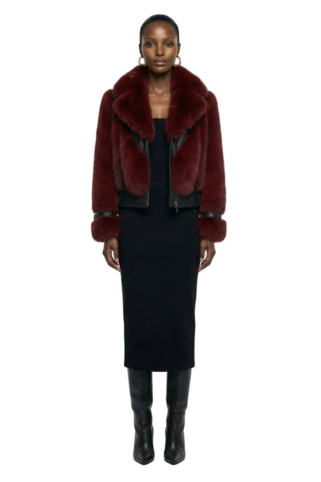 [PRE-ORDER]  Garnet Blaze Faux Fur Coat Hover Image