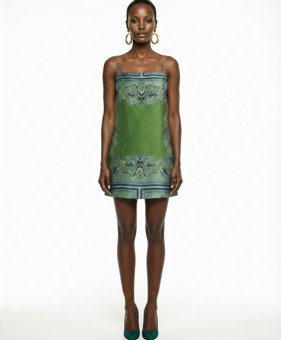 Maxine Dress in Moss Scarf