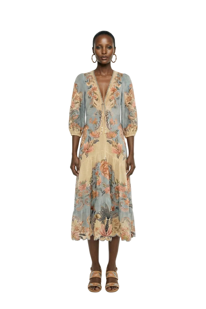 Butter Yellow Boho Beauty Lenzing Ecovero Euroflax Maxi Dress