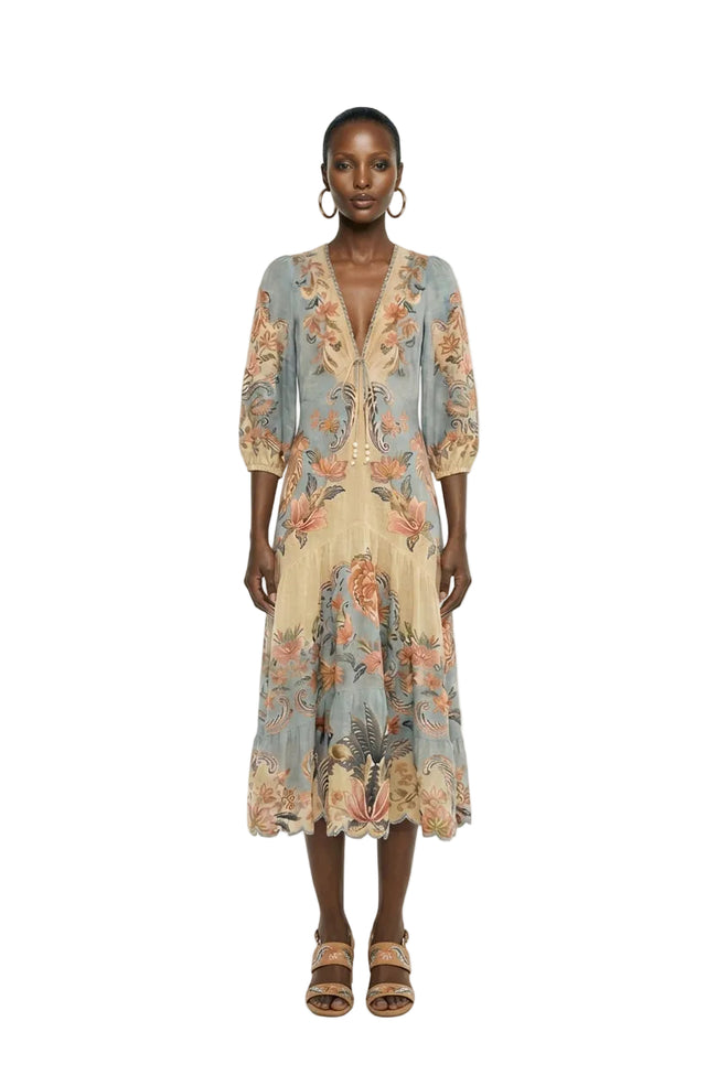 Butter Yellow Boho Beauty Lenzing Ecovero Euroflax Maxi Dress Hover Image