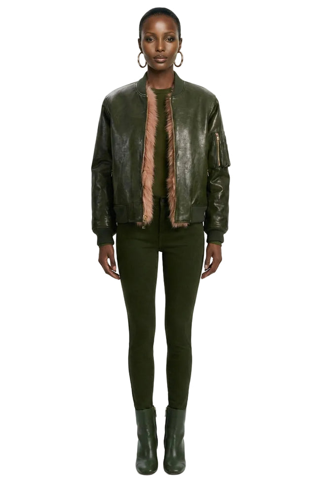 BECKY REVERSIBLE FAUX FUR BOMBER JACKET Hover Image