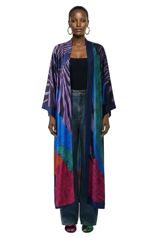 [PRE-ORDER] The Abstract Sunset Statement Kimono Robe Hover Image