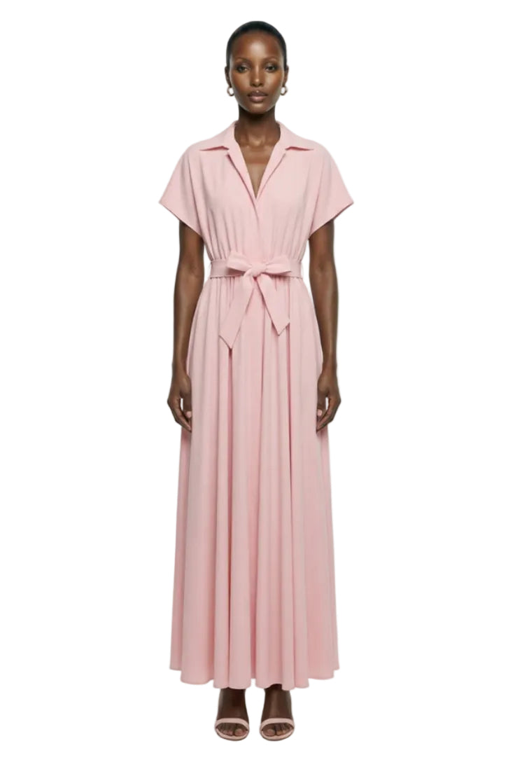 SUPER OS SLEEVELESS BF NK SHIRT FLARED GOWN
