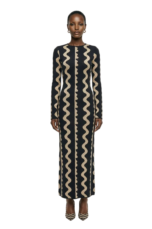 Jacquard Knitted Maxi Dress Hover Image