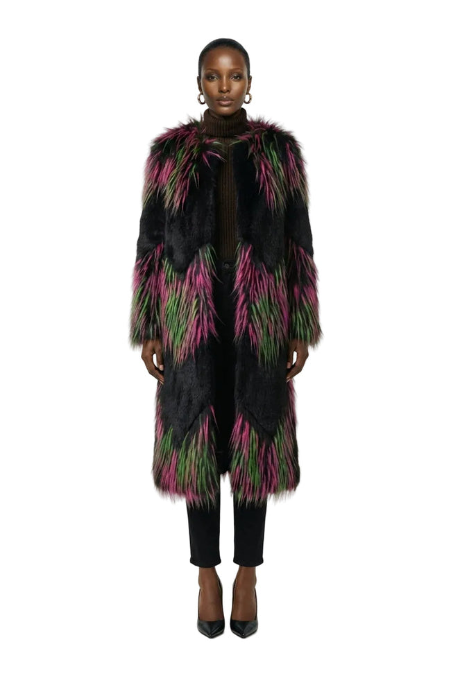 [PRE-ORDER]  Electric Eden Faux Fur Coat Hover Image