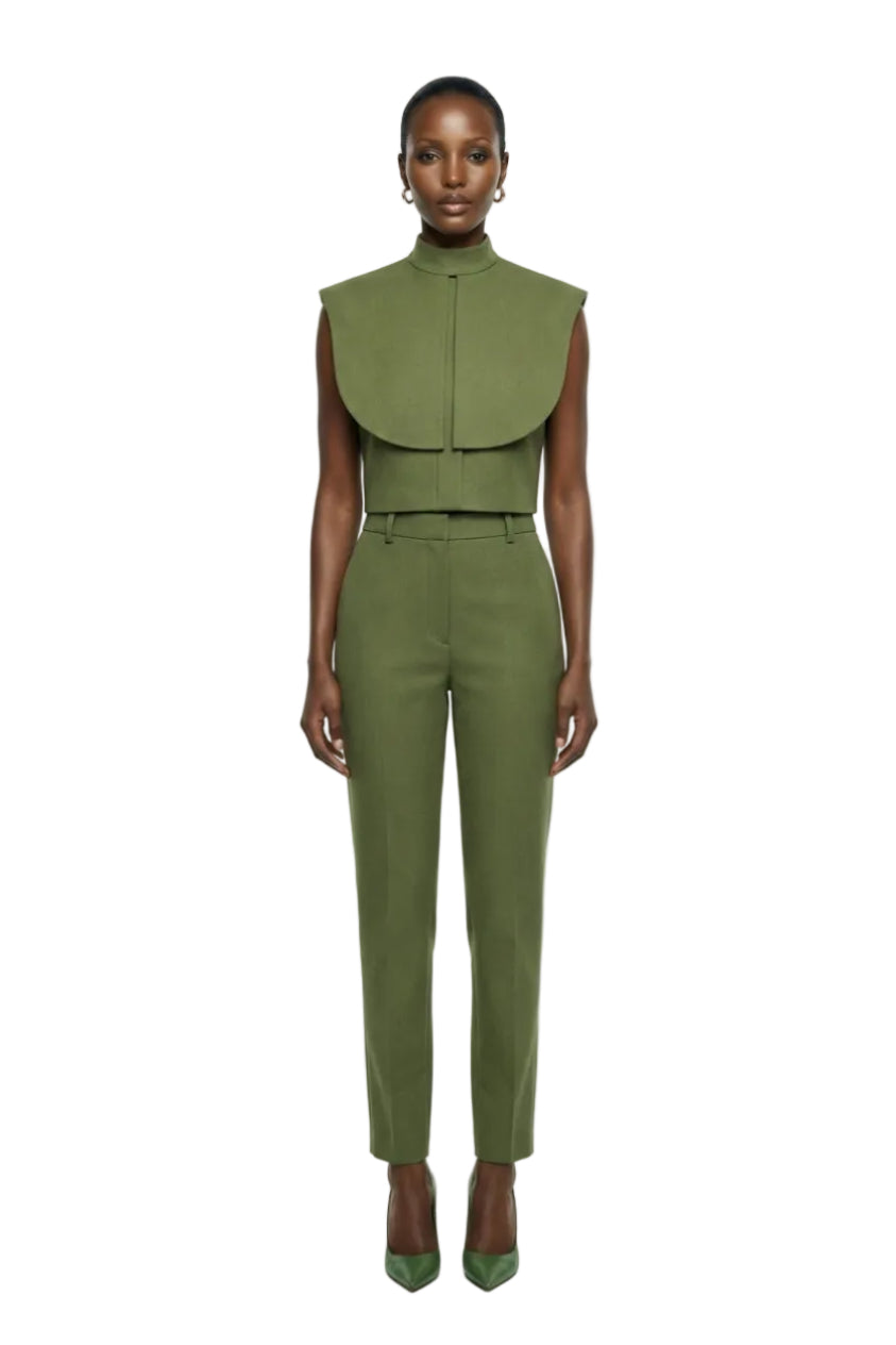 VESTAL CROPPED TOP IN OLIVE DRAB | ANA + MARIA