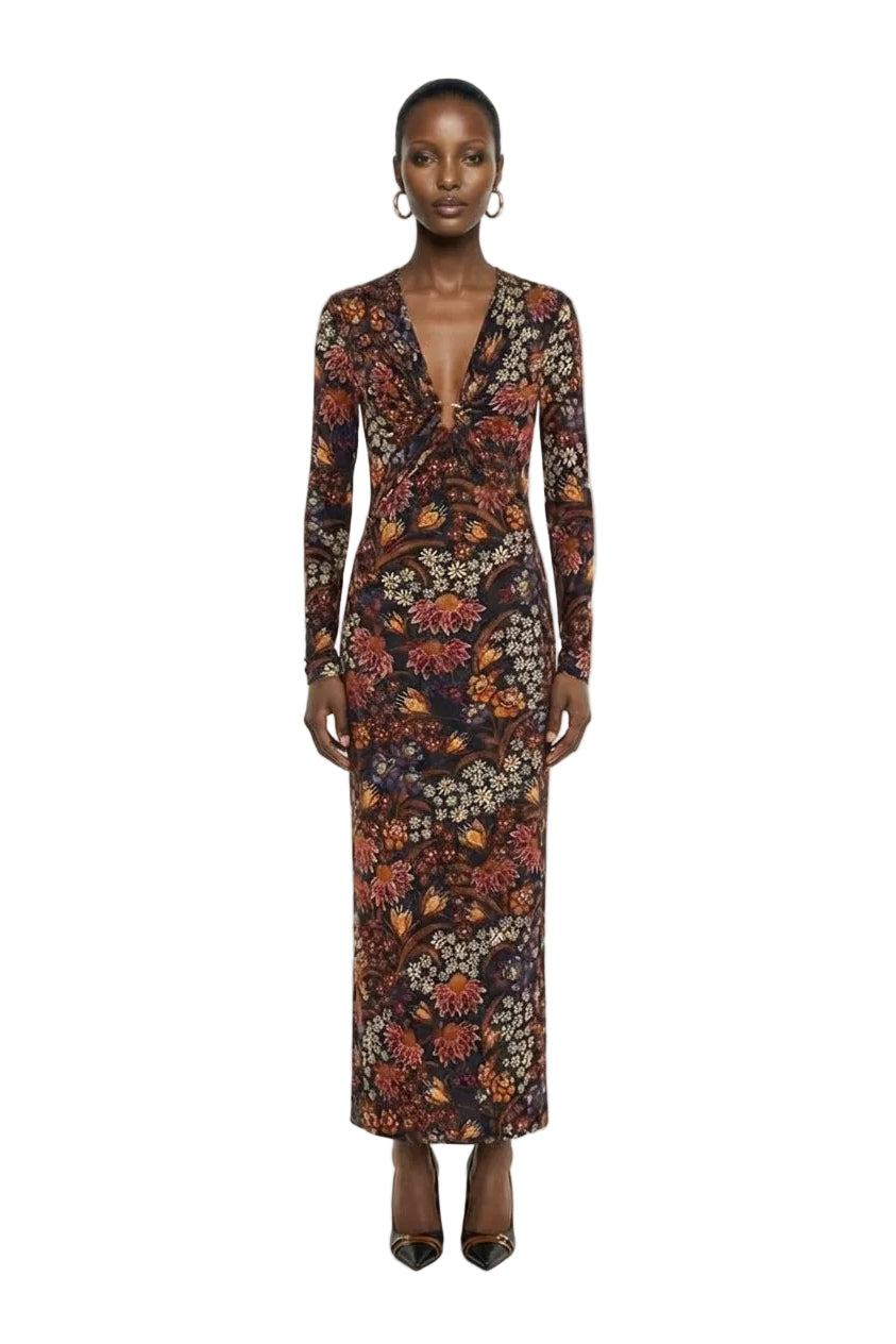 Black Lili Long Sleeve Maxi Dress