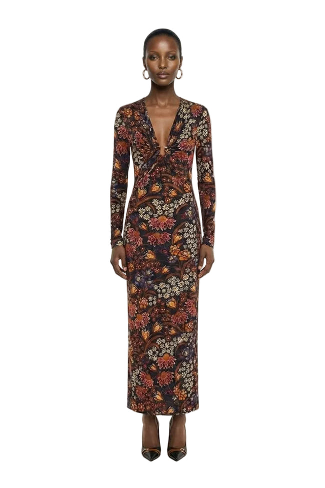 Black Lili Long Sleeve Maxi Dress Hover Image