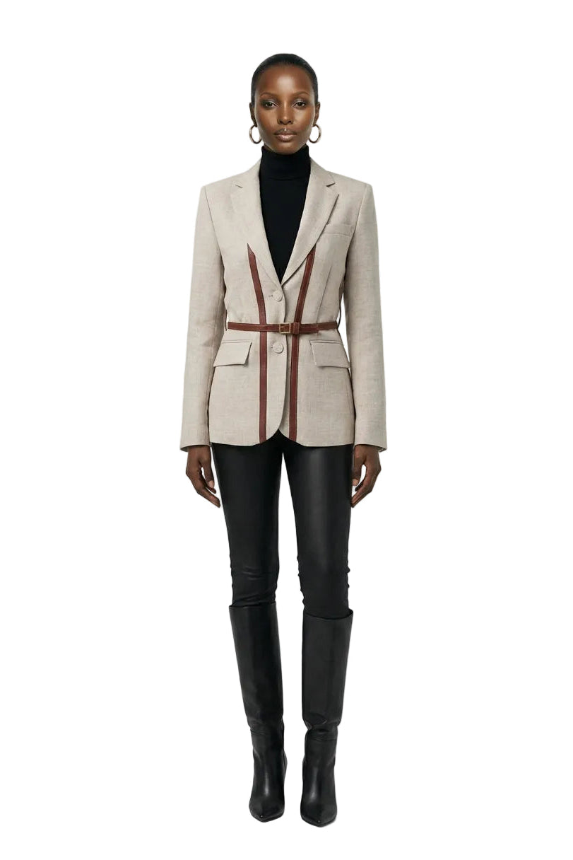 [PRE-ORDER]  Refined Structure Belt-Accent Blazer