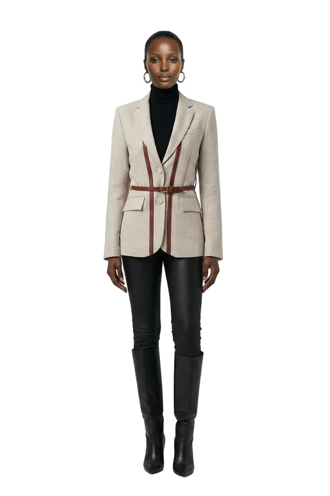 [PRE-ORDER]  Refined Structure Belt-Accent Blazer Hover Image