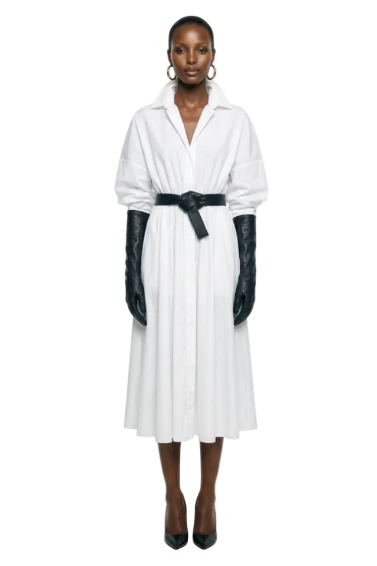 SUPER OVERSIZED BF NK SHIRT FLARED DRESS
