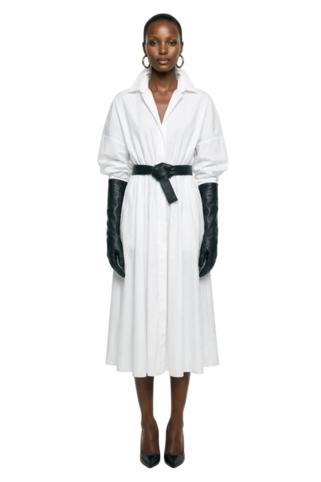 SUPER OVERSIZED BF NK SHIRT FLARED DRESS Hover Image