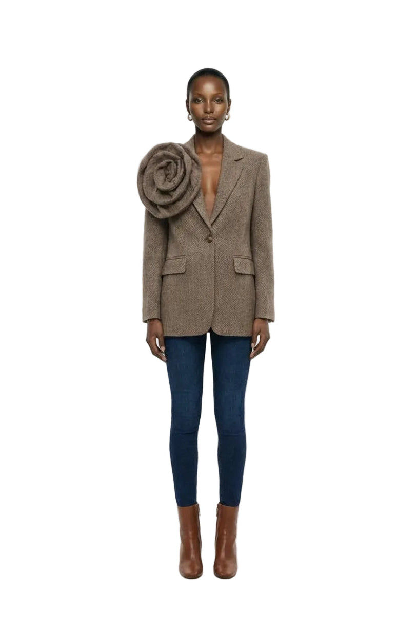 [PRE-ORDER]  Sculpted Rosette Statement Blazer