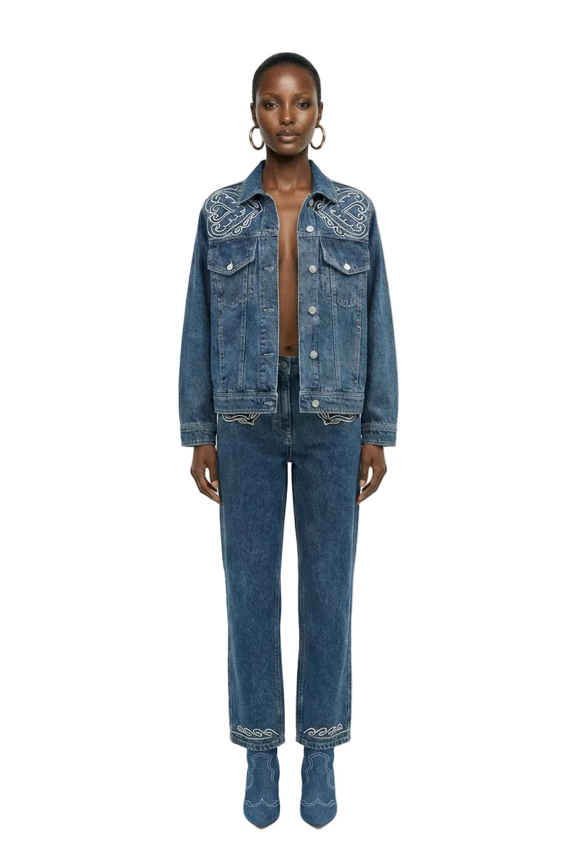 Denim Cornely Buttoned Embroidered Jacket